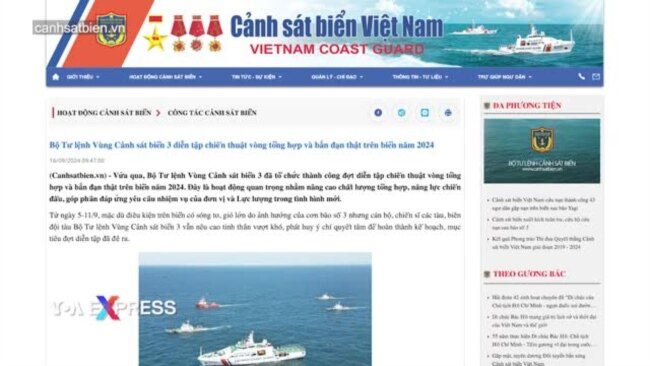 Cảnh sát Biển Việt Nam diễn tập bắn đạn thật trực tiếp vào ‘tàu lạ’