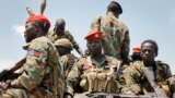 FILE - South Sudanese government soldiers, shown in an October, 2016 photo, and local police repulsed an early morning assault on Yambio, November 10, 2016.