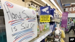 Hand sanitizer is sold out at a grocery store Thursday, March 5, 2020, in Nashville, Tenn. Tennessee has confirmed its first case of the new coronavirus, state Department of Health Commissioner Lisa Piercey announced in a Thursday morning news…