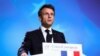 资料照：法国总统马克龙在欧盟峰会的一个记者会上。（2023年2月10日） 