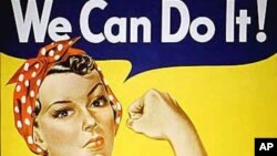 Poster 'Rosie the Riveter' yang terinspirasi oleh lukisan karya Norman Rockwell.