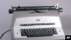 A braille electric typewriter, one of dozens of writing devices for the blind on display at the American Printing House’s museum. 