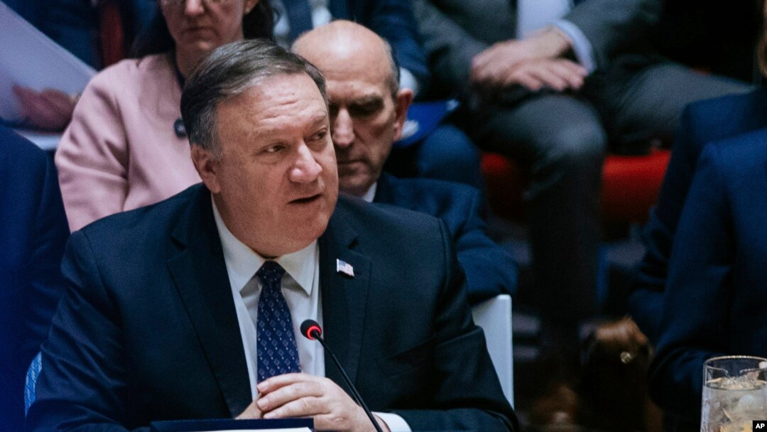 Državni sekretar Majk Pompeo govori na sednici Saveta bezbednosti UN, 26. januara 2019. 