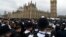 Police officers take part in a commemorative event to mark last week's attack outside Parliament that killed four people on Westminster Bridge in London, March 29, 2017.
