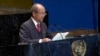 Leslie Voltaire of Haiti's Presidential Transition Council addresses the the Summit of the Future during the U.N. General Assembly, Sept. 23, 2024, at U.N. headquarters.