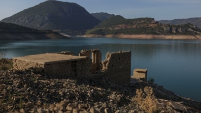 In Greece, Village Appears when Lake Dries Up