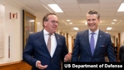 Secretary of Defense Pete Hegseth hosts German Defense Minister Boris Pistorius. July 14, 2025.