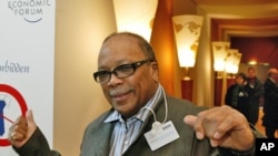 Quincy Jones at the World Economic Forum in Davos, Switzerland on January 21, 2004.