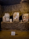 These bas-reliefs excavated in the vicinity of the temple are rare examples of sculptural art from the approximate time of Queen Hatshepsut’s reign. (Hamada Elrasam/VOA)
