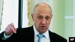 FILE - Businessman Yevgeny Prigozhin at the Konstantin palace outside St. Petersburg, Aug. 9, 2016. 