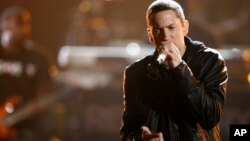 Eminem performs at the BET Awards June 27, 2010 in Los Angeles.