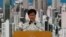 Hong Kong's Chief Executive Carrie Lam attends a press conference, Saturday, June 15, 2019, in Hong Kong.