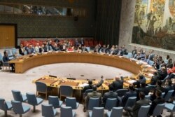 FILE - The U.N. Security Council votes on a sanctions resolution against North Korea, Aug. 5, 2017.