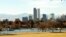The Denver skyline is seen on Dec. 3, 2021.