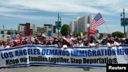 Manifestación en Los Ángeles, pidiendo la reforma inmigratoria.