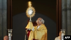 El cardenal de Nicaragua, Leopoldo Brenes, durante una misa en Managua el 1 de enero de 2019.