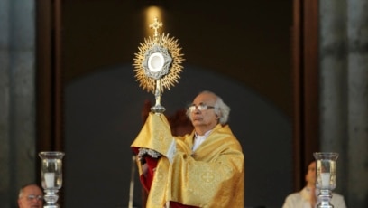 El cardenal de Nicaragua, Leopoldo Brenes, durante una misa en Managua el 1 de enero de 2019.