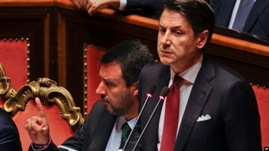 Italijanski premijer Đuzepe Konte govori u parlamentu, 20. avgust 2019.