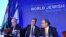 From left: WJC President Ronald S. Lauder, German Foreign Minister Guido Westerwelle, President of Central Council of Jews in Germany Dieter Graumann, Budapest, May 6, 2013.