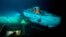 The Pisces IV submersible sits atop the summit of Cook seamount, as seen from the Pisces V craft, during a dive to the previously unexplored underwater volcano off the coast of Hawaii's Big Island on Sept. 6, 2016.