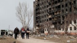 A view shows the besieged city of Mariupol