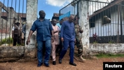 Sierra Leone's Vice President Mohamed Juldeh Jalloh visits the central Pademba Road prison after gunmen attacked a military barracks and the prison, following which inmates escaped, in Freetown, Sierra Leone, on Nov. 27, 2023.