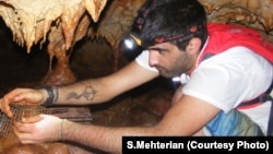 Sevag Mehterian, with help from expert cavers Payam Banihashemi and Mohammad Nabikhani, collected stalagmites from Qal'e Kord in Iran.