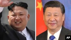 မြောက်ကိုရီးယား ခေါင်းဆောင် ကင်ဂျုံအွန်းနဲ့ တရုတ်သမ္မတ ရှီကျင့်ဖျင်