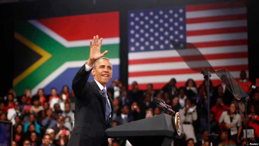 Presiden AS Barack Obama di University of Johannesburg Soweto, Afrika Selatan (29/6). (Reuters/Jason Reed) 