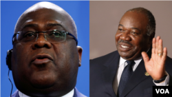 Le président de la RDC, Félix Tshisekedi (à g.) et son homologue gabonais Ali Bongo Ondimba sont les seuls francophones invités.