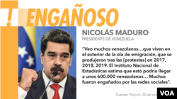 En un discuro, Nicolás Maduro habló de 600.000 venezolanos que huyeron del país desde 2017 y dijo que "fueron en busca de una oportunidad de vida, una oportunidad económica".