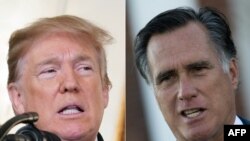 UMongameli Donald Trump loMnu. Mitt Romney ovotele ukuthi uTrump asuswe esikhundleni.