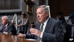 Senator Ričard Durbin na pretresu u Kongresu, 17. septembra 2024. (Foto: AP /J. Scott Applewhite)