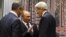 Russia's President Vladimir Putin (C), Foreign Minister Sergei Lavrov (L) and U.S. Secretary of State John Kerry attend a meeting on the sidelines of the United Nations General Assembly in New York, Sept. 28, 2015. 