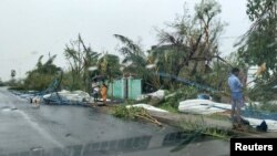 The aftermath of Cyclone Gaja is seen in Tamil Nadu, India, Nov. 16, 2018, in this picture obtained from social media. 