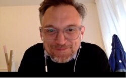 Max Heywood of Transparency International calls for a paper or ‘digital trail that allows for some accountability.’ (Skype video screengrab)