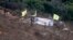 Hezbollah's flags fly at "Point 105" on the Israel-Lebanon border, Aug. 2, 2018.