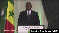 Adresse à la nation du Président Macky Sall, Dakar, 31 décembre 2019. (VOA/Seydina Aba Gueye)