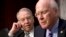 Chairman of the Senate Judiciary Committee Patrick Leahy (r) and, Republican Senator Charles Grassley, April 22, 2013.