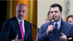 Prime Minister Edi Rama and opposition leader Lulzim Basha are shown in file photos.