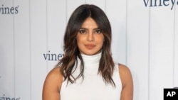 FILE - Actress Priyanka Chopra attends the Vineyard Vines for Target launch event at Brookfield Place on May 9, 2019, in New York. 