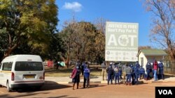 FILE - Zimbabwe authorities have maintained a heavy police presence to thwart any possible anti-government protests during the mandated COVID 19 lockdown, in Harare, July 22, 2020.