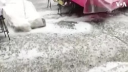 Heavy Hail Leaves Bolivian Town Covered in White