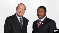 Jacques Chirac et Faure Gnassingbe à Cannes, le 15 février 2007.