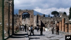 FILE - A view of Pompeii, a buried and ruined Roman city near modern Naples in Italy, is seen in 1979.