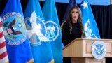 (FILE) Homeland Security Secretary Kristi Noem speaks to employees at the Department of Homeland Security, Tuesday, Jan. 28, 2025, in Washington.