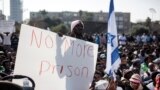 African migrants take part in a protest at Rabin Square in Tel Aviv, Jan. 5, 2014. 
