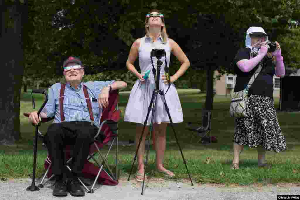 Eclipse watchers young and old prepare for the total eclipse in the state of Missouri.