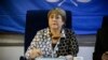 FILE - U.N. High Commissioner for Human Rights Michelle Bachelet addresses a news conference in Ouagadougou, Burkina Faso, Dec. 1, 2021.