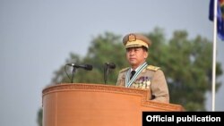 တပ်မတော် ကာကွယ်ရေးဦးစီးချုပ် ဗိုလ်ချုပ်မှူးကြီး မင်းအောင်လှိူင် (Senior General Min Aung Hlaing)